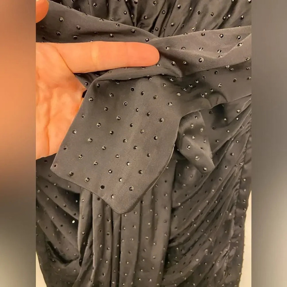 House of CB Tatja Deep V Crystal Studded Mini Dress Black Size Small - Picture 7 of 12